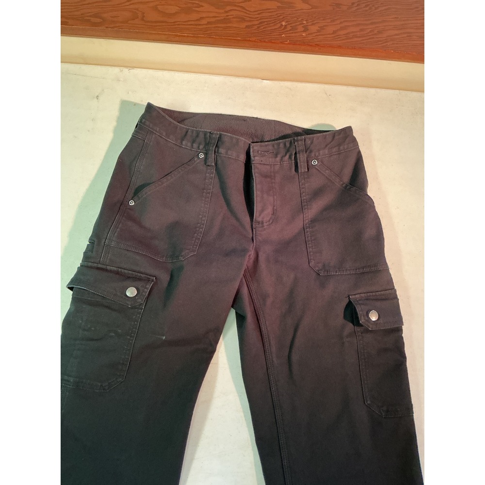 Duluth Trading Co Fleece Lined Cargo Pants Womens 6x29 Black Work Outdoor Warm